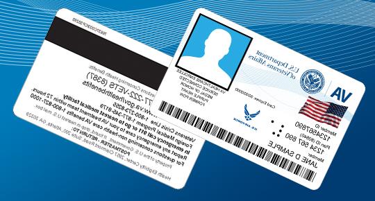 Picture of the front and back of a sample VA Veterans Health Identification Card
